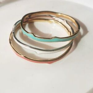 Stella & Dot Turquoise , White, and Coral Bracelet Trio